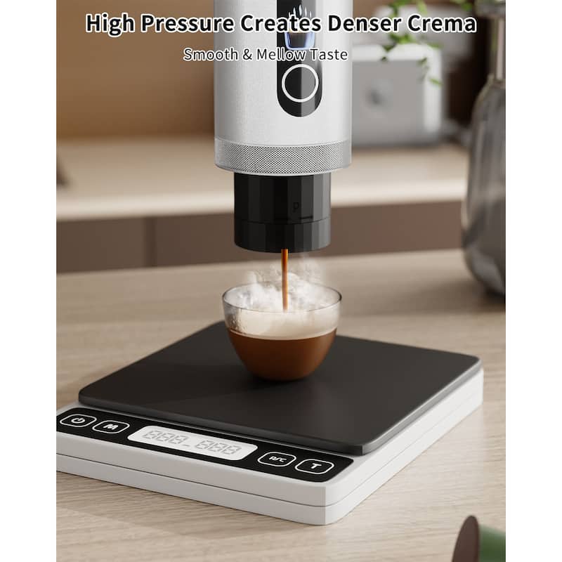 ELEMOVE Multiple Options (Grounds/Capsule), LED Display, 7500mAh Battery, 240s Fast Heating & High Pressure Crema - 48