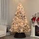 preview thumbnail 8 of 7, 7.5ft Flocked Christmas Tree with 500 Lights, Snowy Tips and Metal Stand