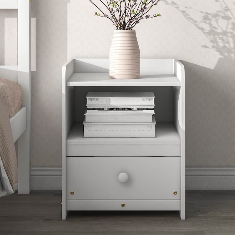 White Pine Twin Bed with Nightstand