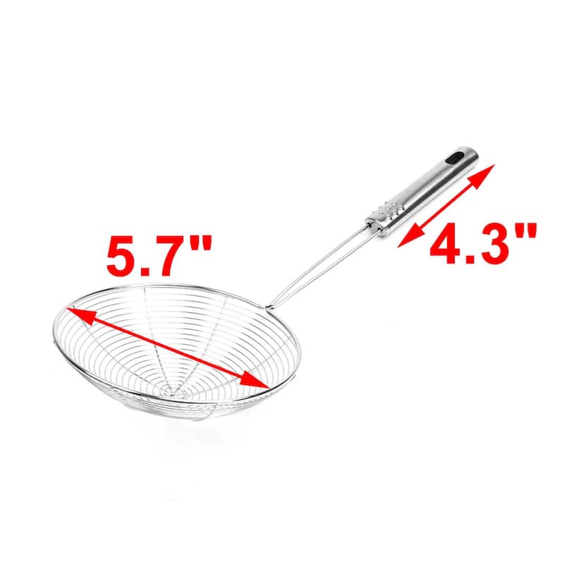 Kitchen Cookware 5.7" Diameter Net Colander Perforated Mesh Ladle 35cm Long