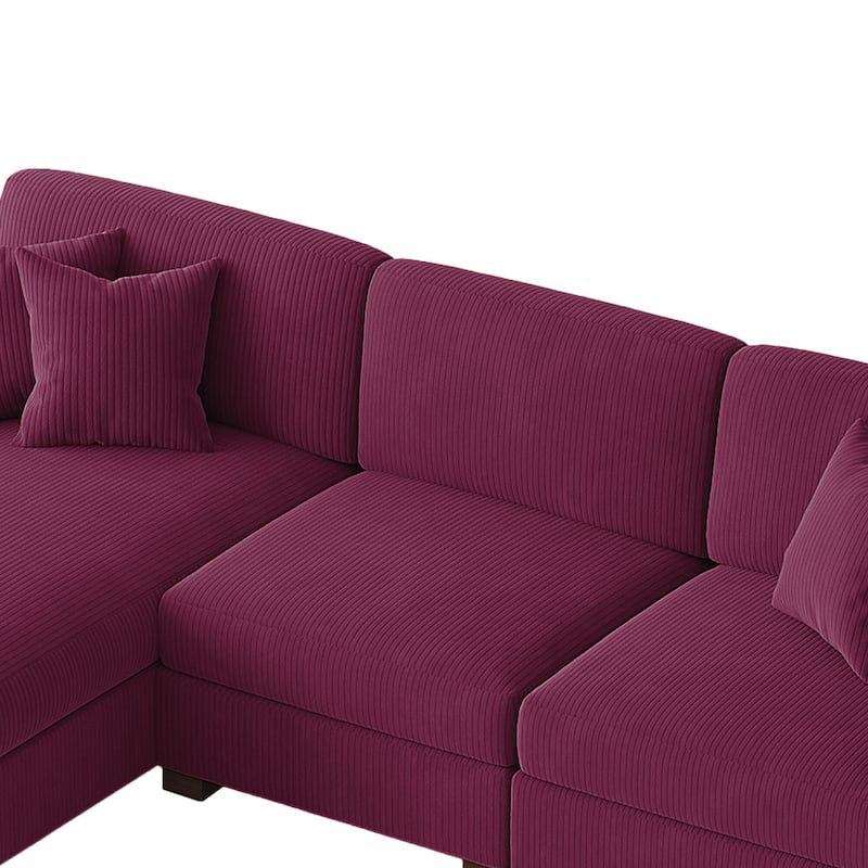 Oversized L-shaped Modular Sectional Sofa with Chaise Lounge