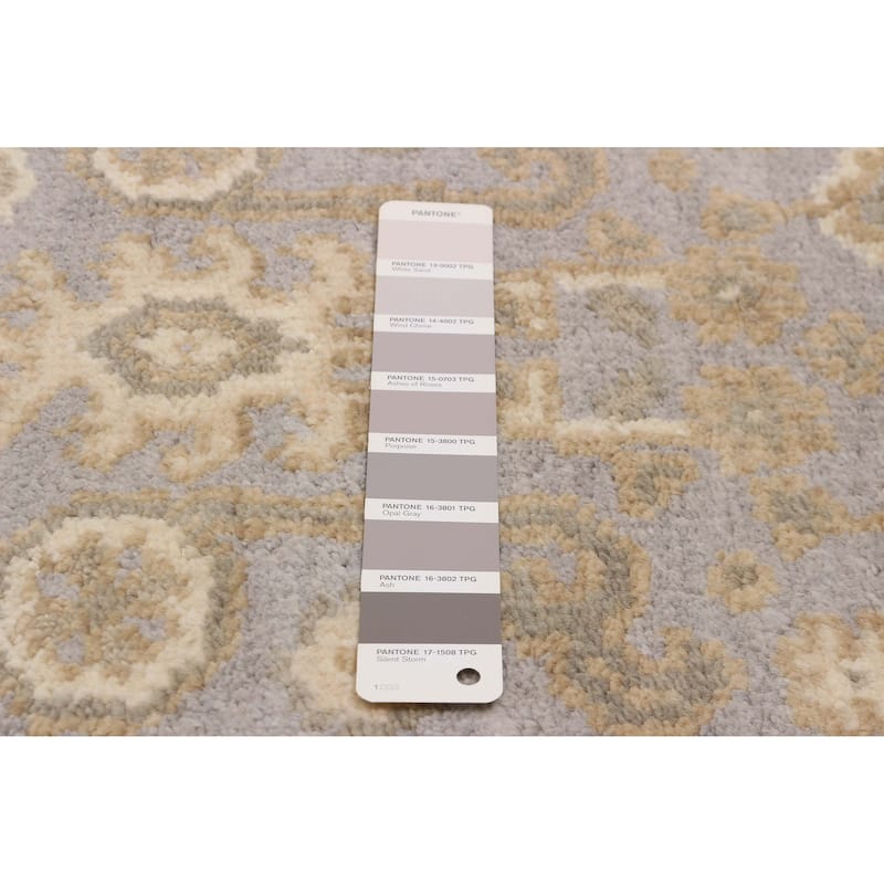 ECARPETGALLERY Hand-knotted Royal Oushak Grey Wool Rug - 2'5 x 19'7