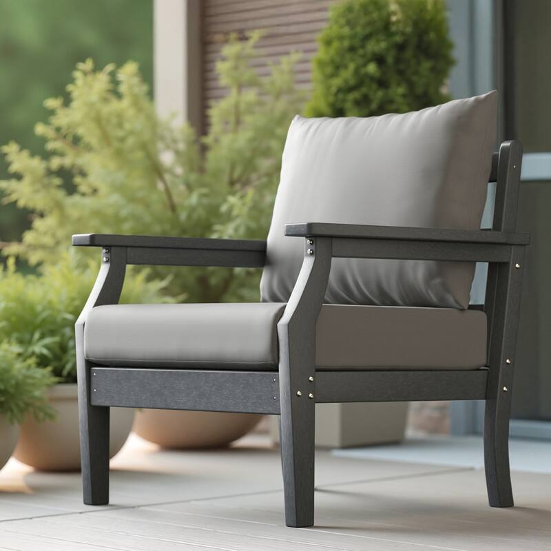 Kamas Outdoor Patio Club Chair - Charcoal Frame