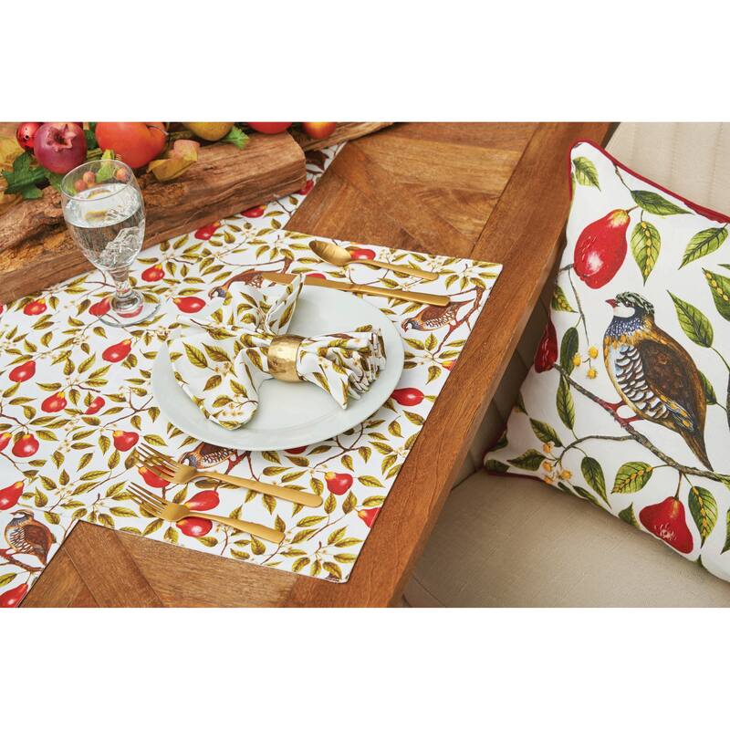 Partridge In A Pear Tree Printed Napkin Set of 6 - Set of 6