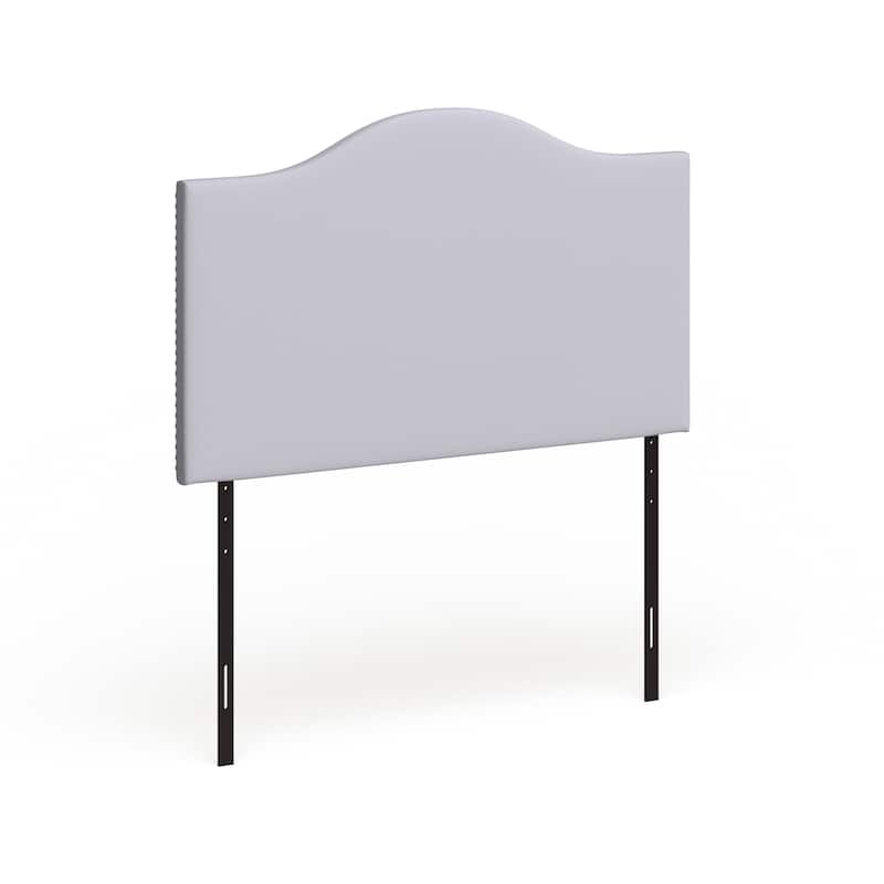 Grey Curl Nailhead Upholstered Headboard