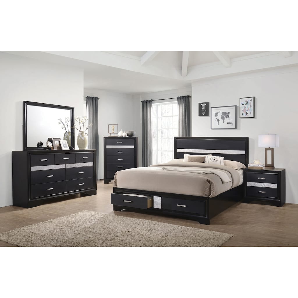 Corbin Black 6-piece Storage Bedroom Set