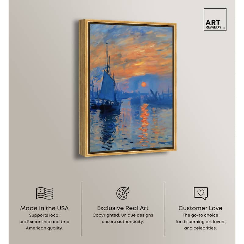 Art Remedy Till Dusk Framed Sailing 1 Piece Canvas Wall Art