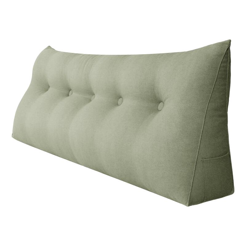 WOWMAX Bed Rest Wedge Reading Pillow Headboard Back Support Cushion - Queen - Lime Green