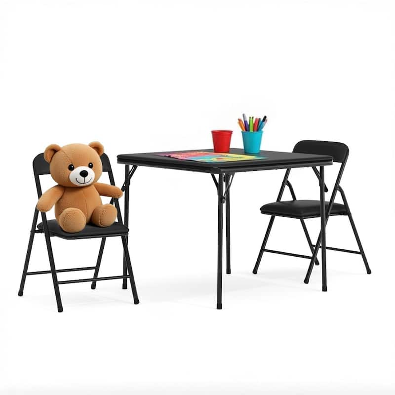 Kids Colorful 3 Piece Folding Table and Chair Set