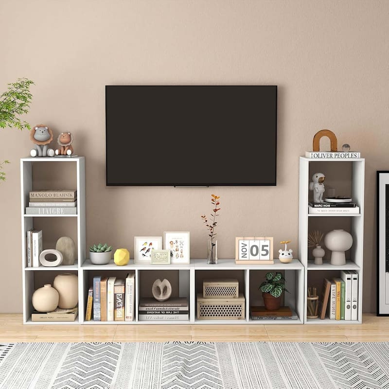 2/3 Cubes Storage Bookcase Small Bookshelf Organizer w/ Open Back