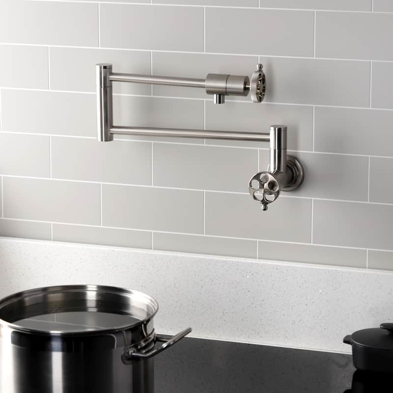 Wendell Two-Handle 1-Hole Wall Mount Pot Filler Faucet