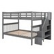 preview thumbnail 52 of 67, Stairway Wooden Bunk Bed with Storage Staircase and Guard Rail, for Bedroom, Dorm, Convertible into 2 Beds
