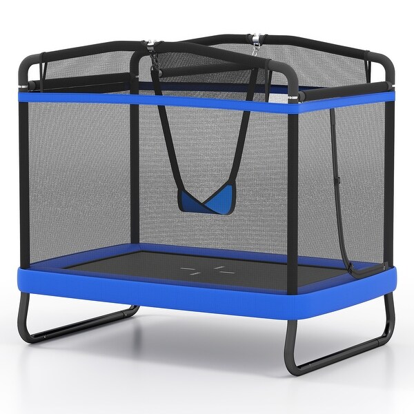 太陽のトランポリン Gymax 6 FT Kids Trampoline w/Swing & Horizontal Bar Safety