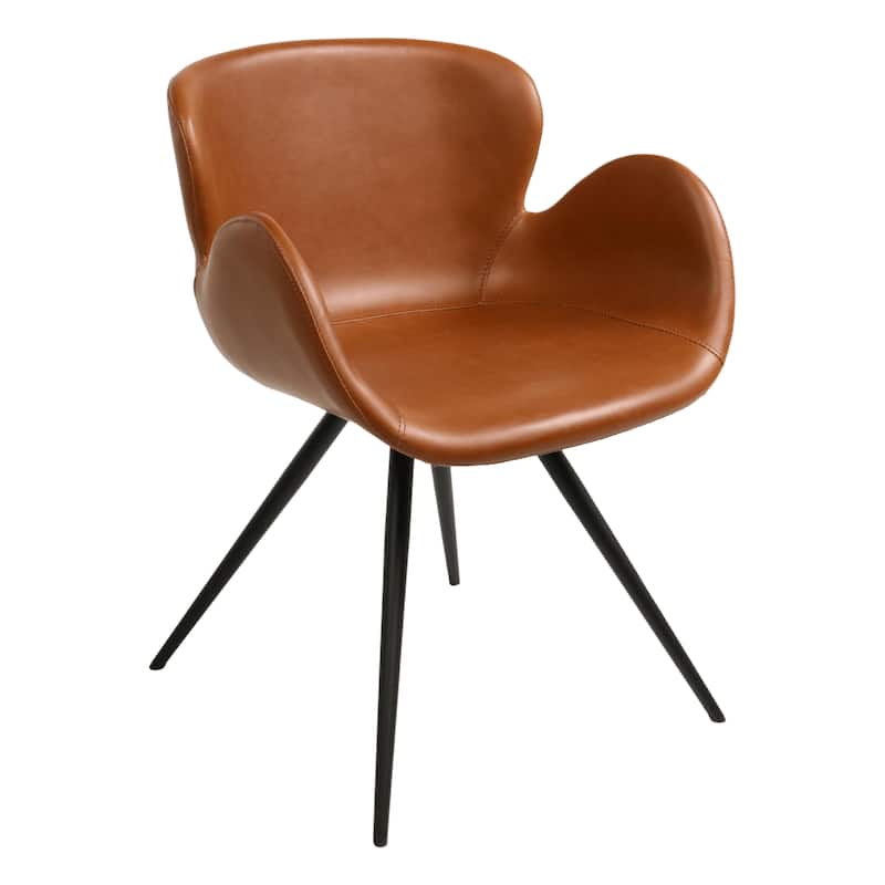 Furnish Theory Terra Serenity Dining Armchair Arm Chair w/ Various Artificial Leather (Polyurethane) Upholstery Covers - Vintage Light Brown