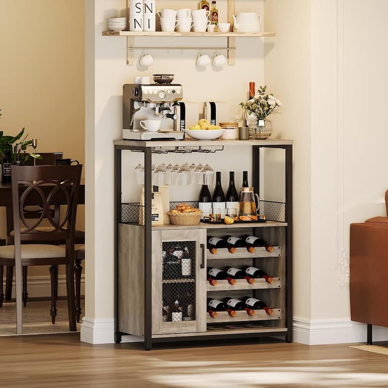 IDEALHOUSE Wine Bar Rack Cabinet with Light