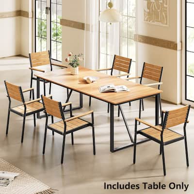 Patio Aluminum Dining Table Outdoor Patio 6 Person Rectangular Table - 82.7 in L * 37.8 in W * 28.9 in H
