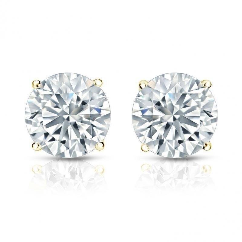 Auriya 1 1/2ctw Round Diamond Stud Earrings 18kt Gold GIA Certified