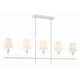 preview thumbnail 3 of 8, Broche 5 Light Matte White Chandelier - 53.5"W x 21"H x 6"D