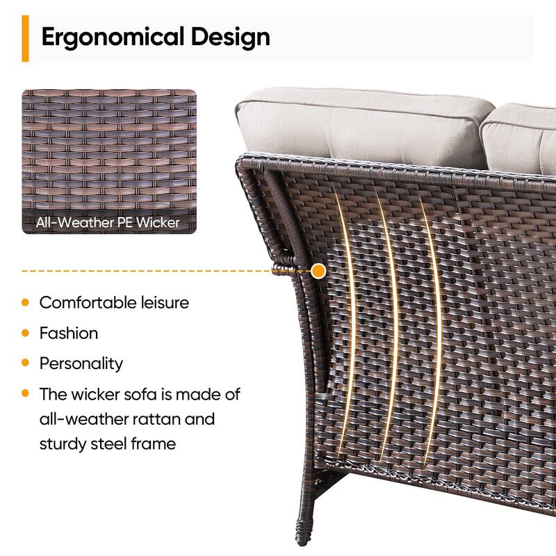 Pocassy Ooutdoor Fire Pit Table with Patio Funiture