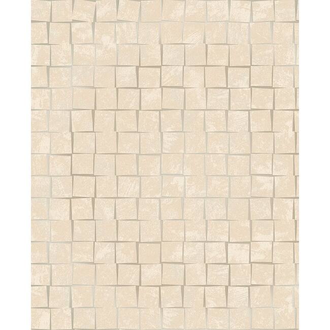 Decorline Cubist Taupe Geometric Wallpaper - 20.5in x 396in x 0.025in