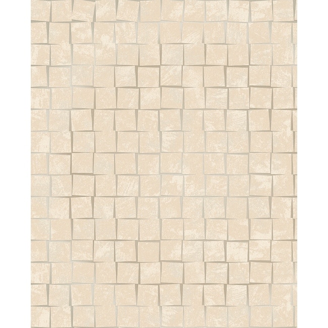 Decorline Cubist Taupe Geometric Wallpaper - 20.5in x 396in x 0.025in