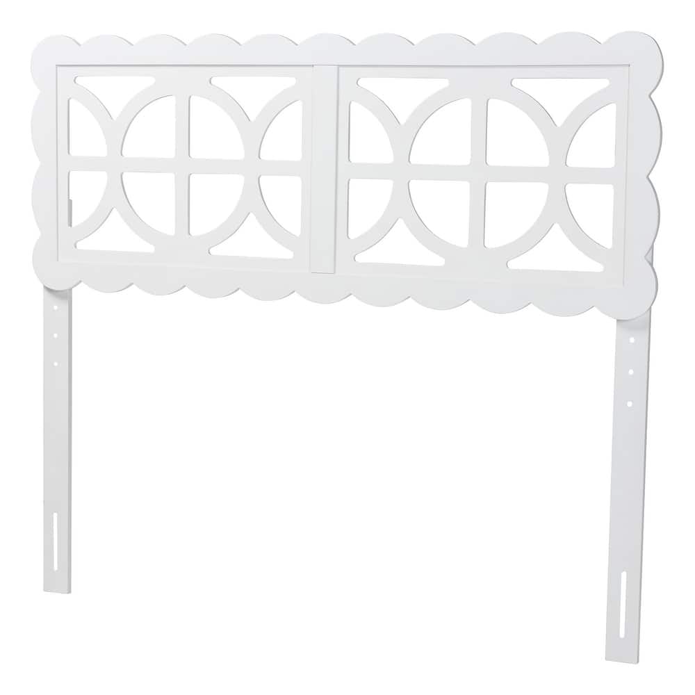 Nansen Wood Headboard with Scalloped Frame - Geometric Cutout Decorative Panel for Bed Frame, Modern Coastal Bedroom Accent