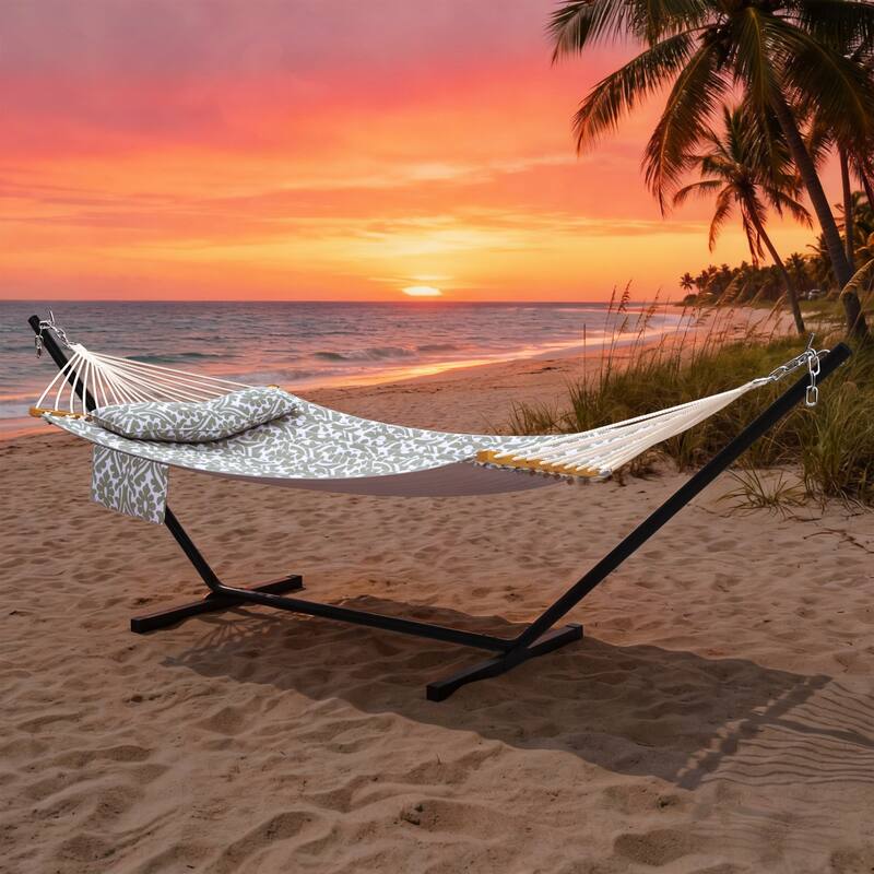 EROMMY Modern Portable Hammock, Hand-Woven Ropes, Anti-Tipping Design for Backyards, Beaches & Campsites