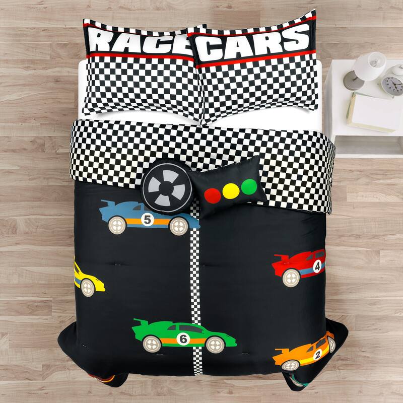 Lush Decor Racing Cars Reversible Oversized Comforter Set