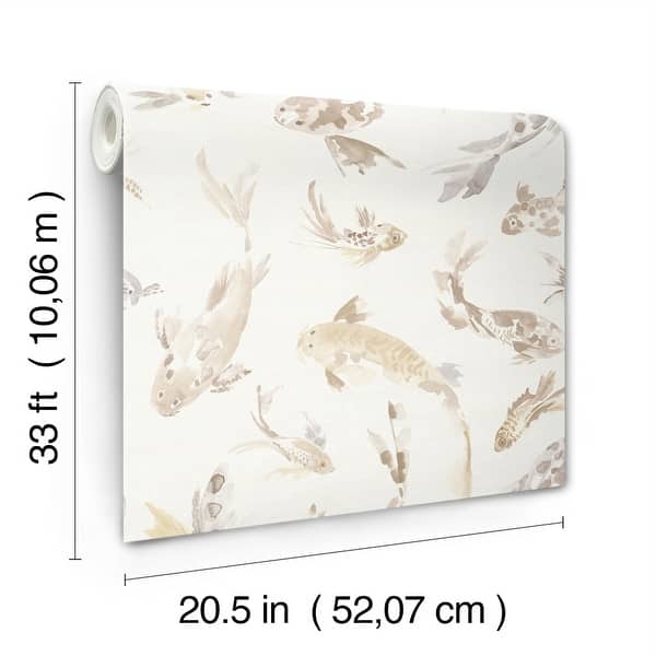 A-Street Prints Koi Metallic Fish Wallpaper