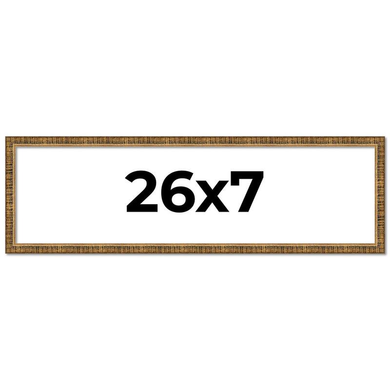 26x7 Frame Gold Picture Frame - Complete Modern Photo Frame Includes