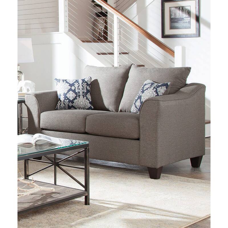 Casual Flared Arm Loveseat in Brown