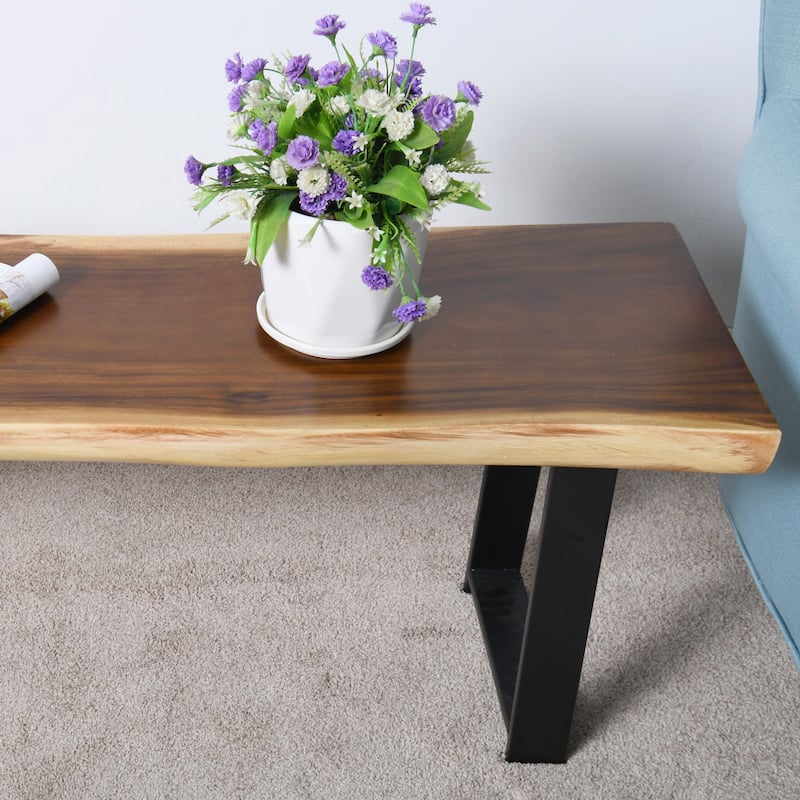 Natural Wood Rectangle Bench