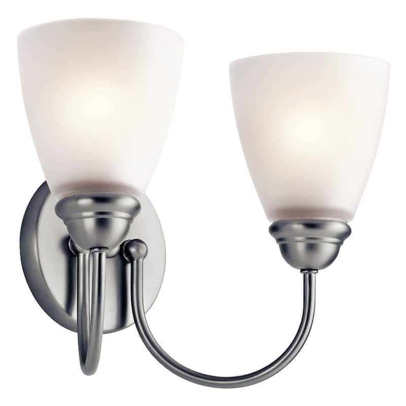 Kichler Jolie 2 Light 13" Wide LED Bathroom Vanity Light with Satin - Brushed Nickel
