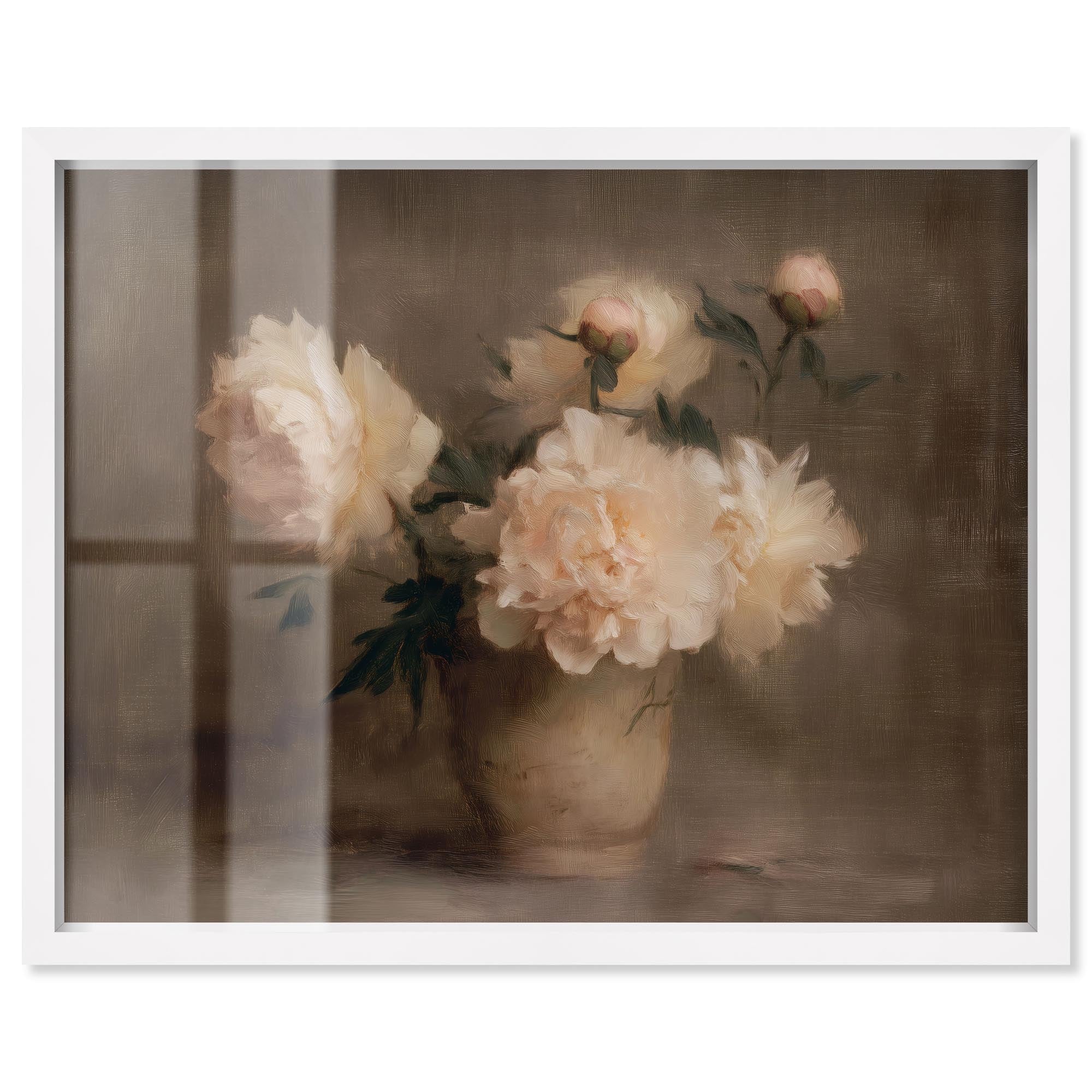 Vintage Peonies II Vintage Art Shadowbox Print by Art Remedy