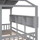 preview thumbnail 11 of 24, Twin Wooden House Bed with Roof, Drawers, and Shelf