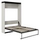 preview thumbnail 12 of 16, Full Size Murphy Bed wDesk and Storage Shelves & Cabinets, Black White