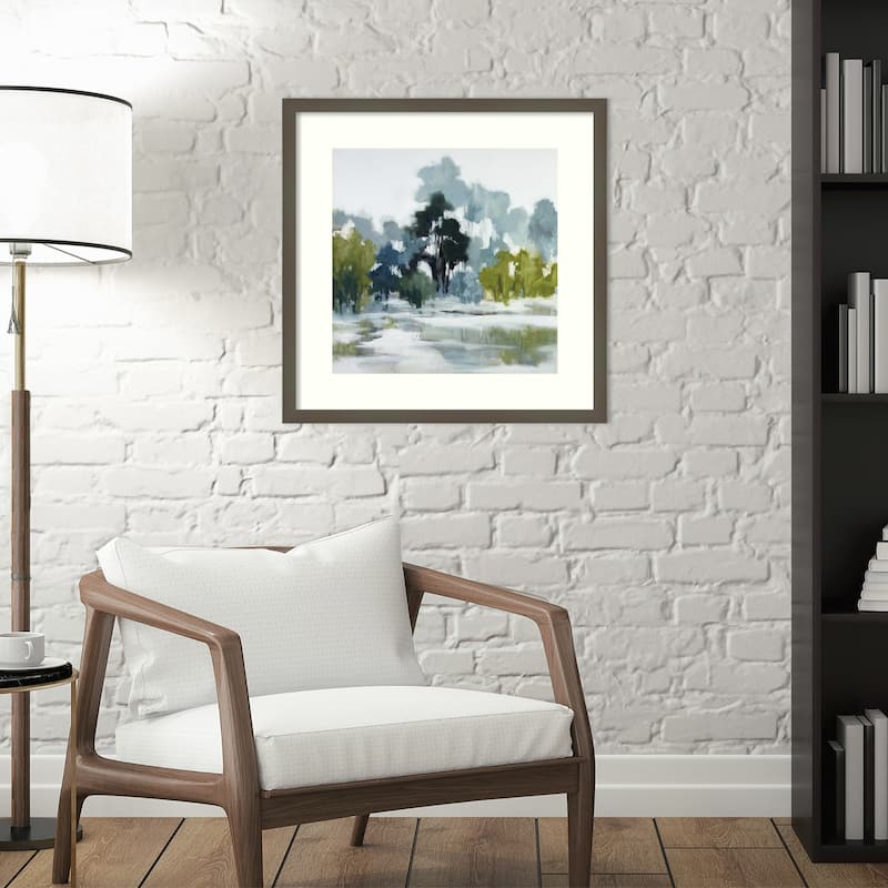 Reflections by Jacqueline Ellens Wood Framed Wall Art Print - Svelte Clay Grey