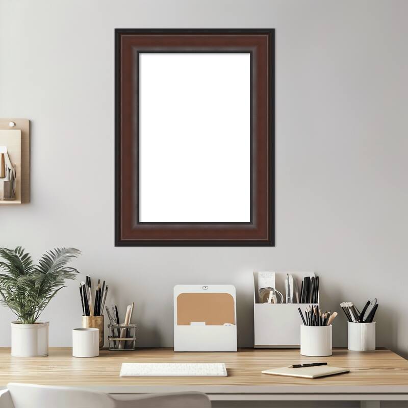 Amanti Art Harvard Walnut Framed Dry Erase Magnetic Board