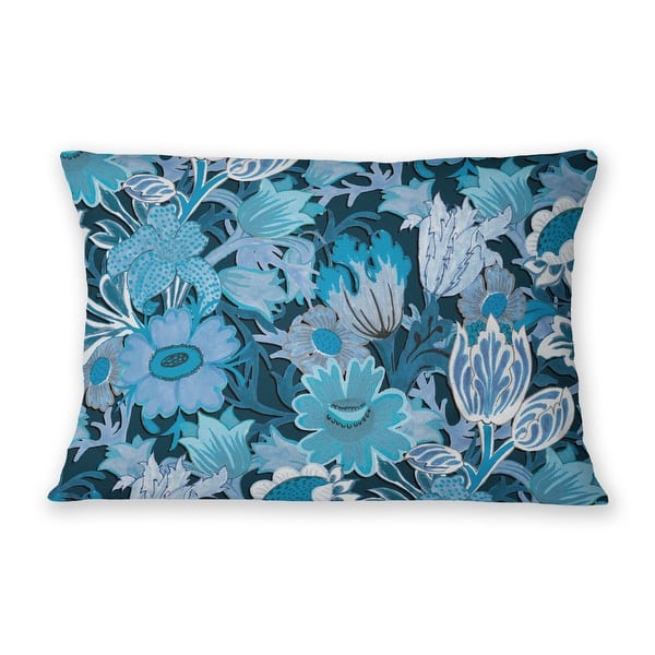FOLK FLORAL BLUE Indoor|Outdoor Lumbar Pillow By Becky Bailey - Bed ...