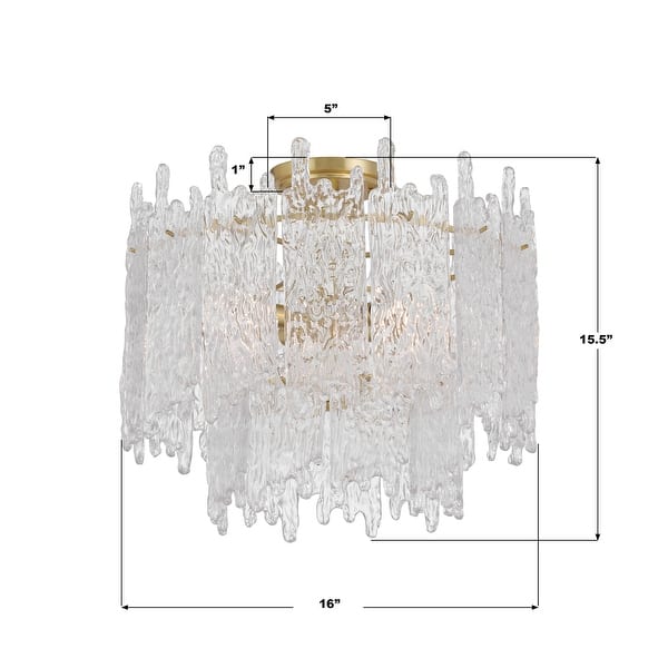 Crystorama Lighting Group ACK-920 Ackerly 3 Light 16" Wide Semi-Flush