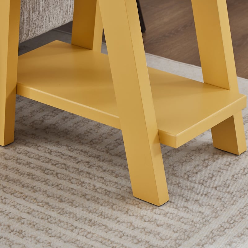 Roundhill Furniture Athens Contemporary Wood Shelf Side Table