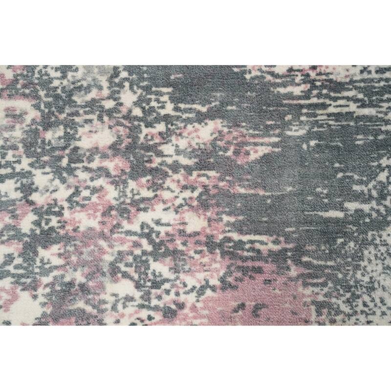 Hand Knotted Oriental Viscose Silk Carpet Modern Pictorial Multi-Colored Abstract Area Rug - 7' 2'' X 5' 4''