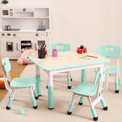 Kids Table and 4 Chair Set - Height Adjustable