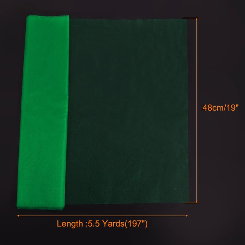 19" by 5.5 Yard Tulle Fabric Backdrop Curtains for Decor Wedding - Green Grass