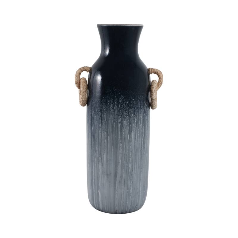 Pottery Jute Decorative Vase Rustic Wrapped Handles Clay Design