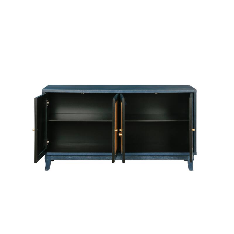 Modern Rattan Door Sideboard Buffet Cabinet with Adjustable Shelves for Living Room & Entryway Storage