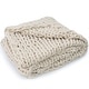 preview thumbnail 12 of 15, Cheer Collection Ultra Plush Chunky Cable Knit Throw Blanket Taupe