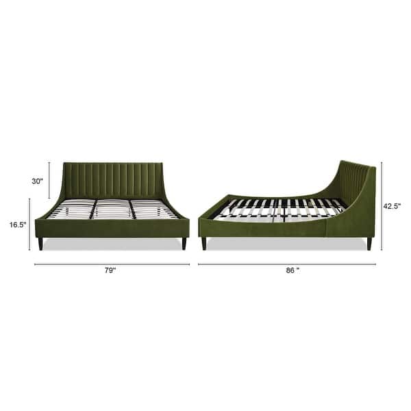 dimension image slide 16 of 23, Aspen Vertical Tufted Upholstered Platform Bed