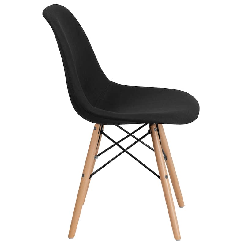 2 Pack Elon Series Fabric Chair with Wooden Legs