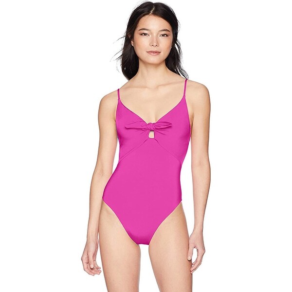 pink high leg swimsuit